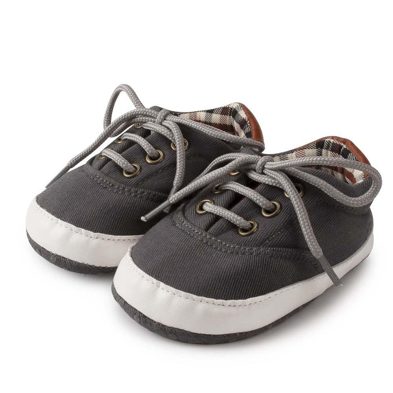 Baby Boys Solid Canvas Lace Up Casual Sneakers - PrettyKid