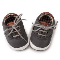 Baby Boys Solid Canvas Lace Up Casual Sneakers - PrettyKid