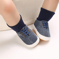 Baby Boys Solid Canvas Lace Up Sneakers Wholesale Toddler Shoes - PrettyKid