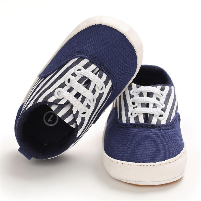 Baby Boys Solid Canvas Lace Up Sneakers Wholesale Toddler Shoes - PrettyKid