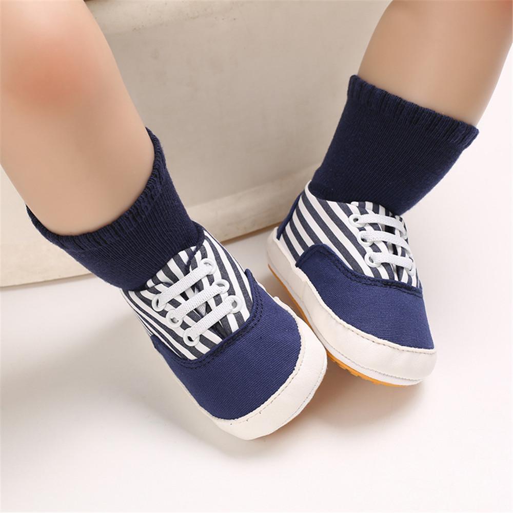 Baby Boys Solid Canvas Lace Up Sneakers Wholesale Toddler Shoes - PrettyKid