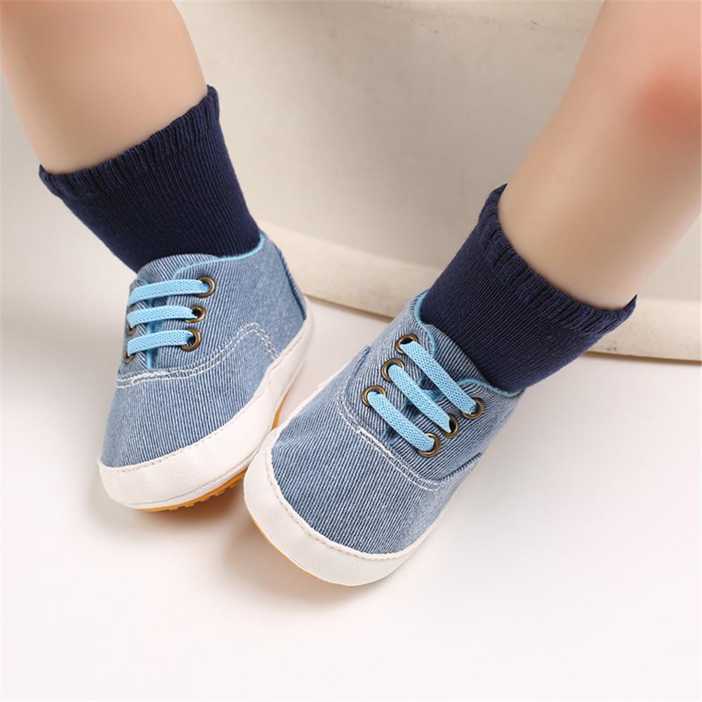 Baby Boys Solid Canvas Lace Up Sneakers Wholesale Toddler Shoes - PrettyKid