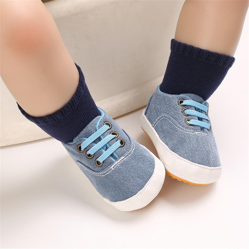 Baby Boys Solid Canvas Lace Up Sneakers Wholesale Toddler Shoes - PrettyKid