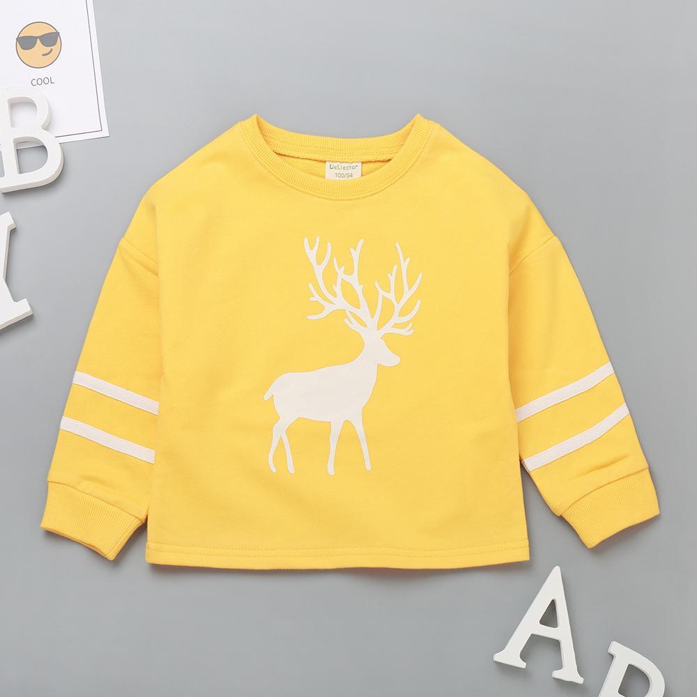 Boys Solid Cartoon Printed Long Sleeve Tops Wholesale - PrettyKid