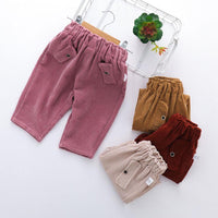 Girls Solid Casual Elastic Waist Pants - PrettyKid