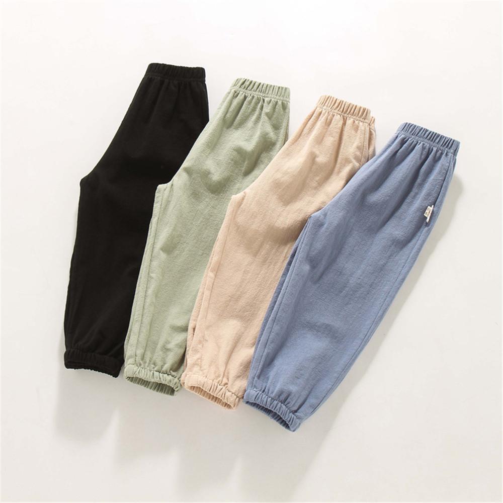 Boys Solid Casual Elastic Waist Pants - PrettyKid