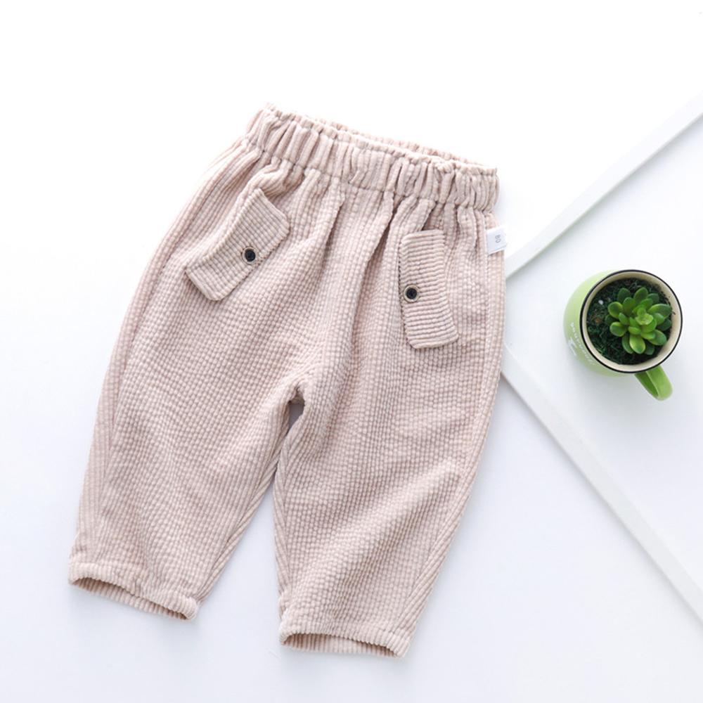 Girls Solid Casual Elastic Waist Pants - PrettyKid