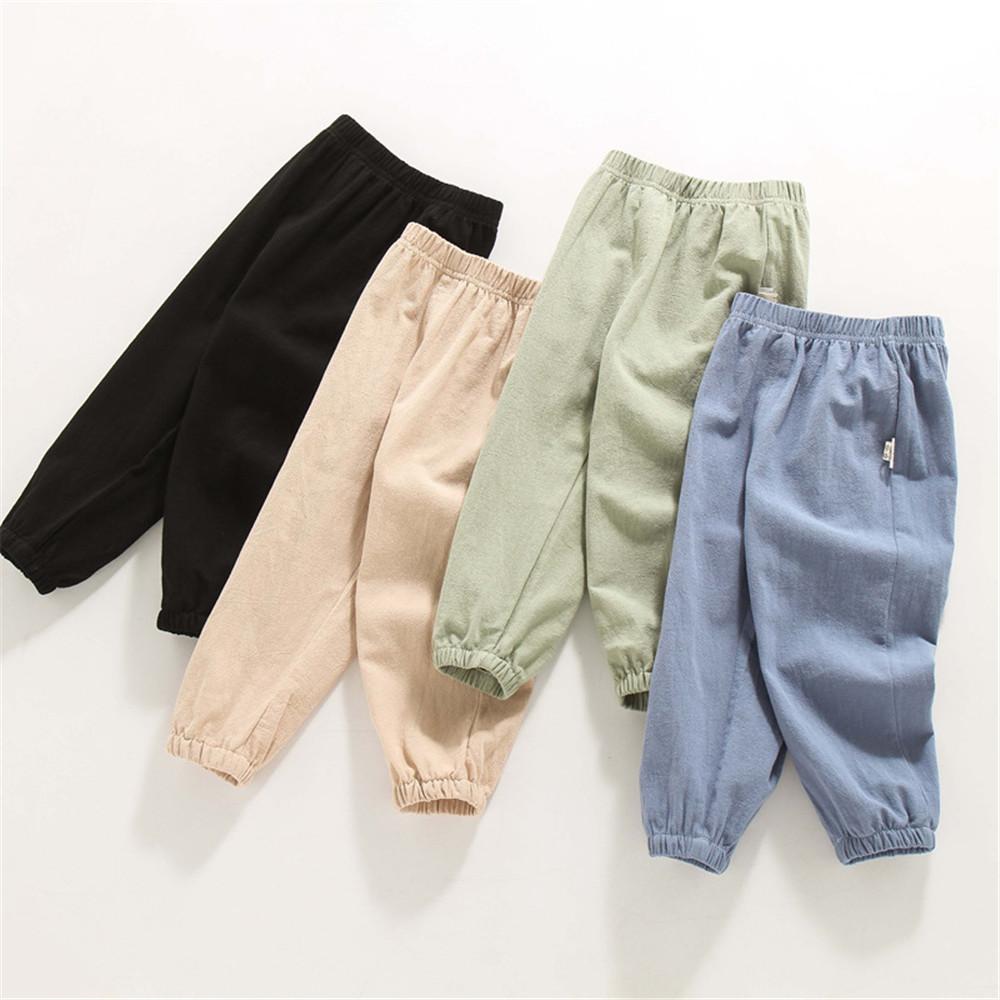 Boys Solid Casual Elastic Waist Pants - PrettyKid