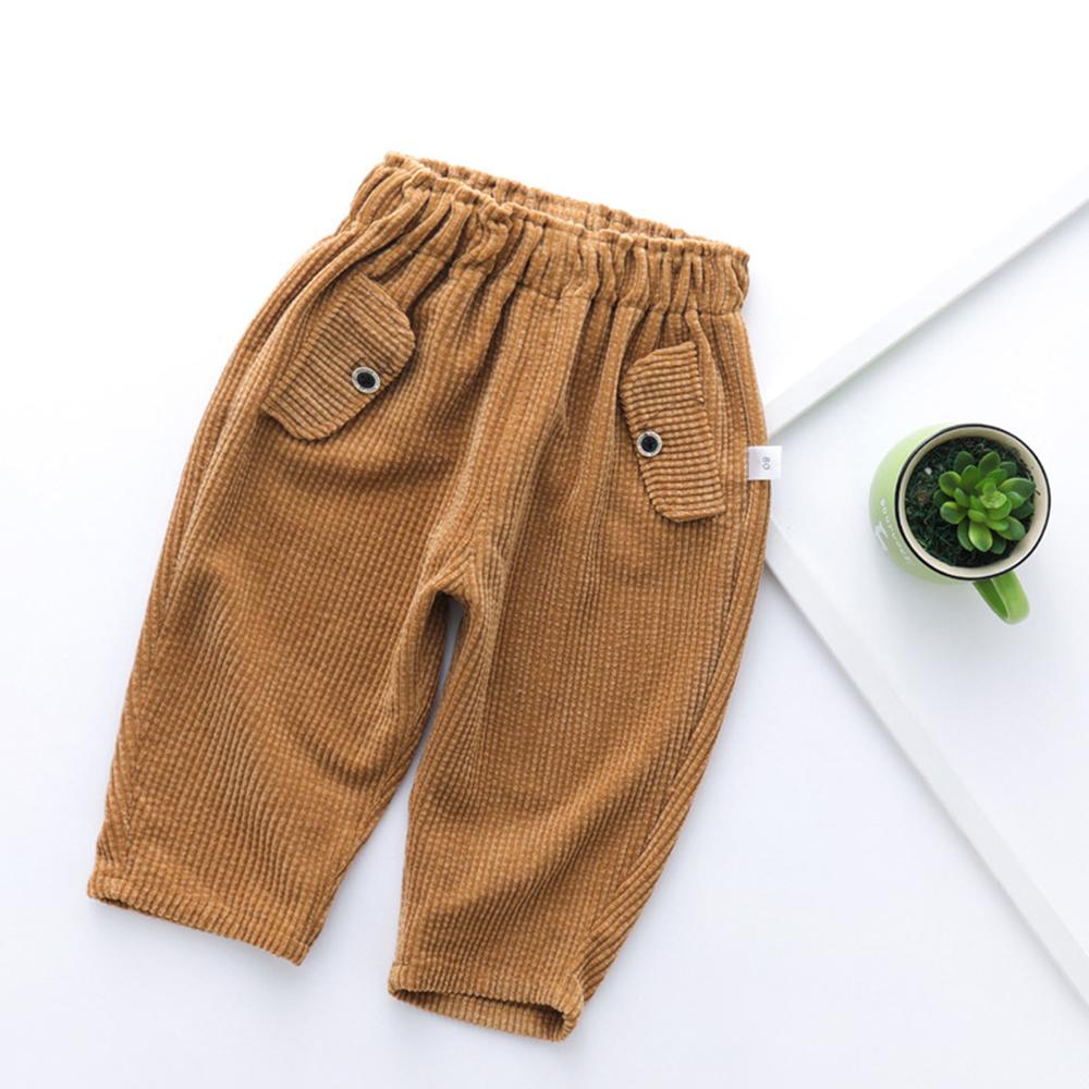 Girls Solid Casual Elastic Waist Pants - PrettyKid