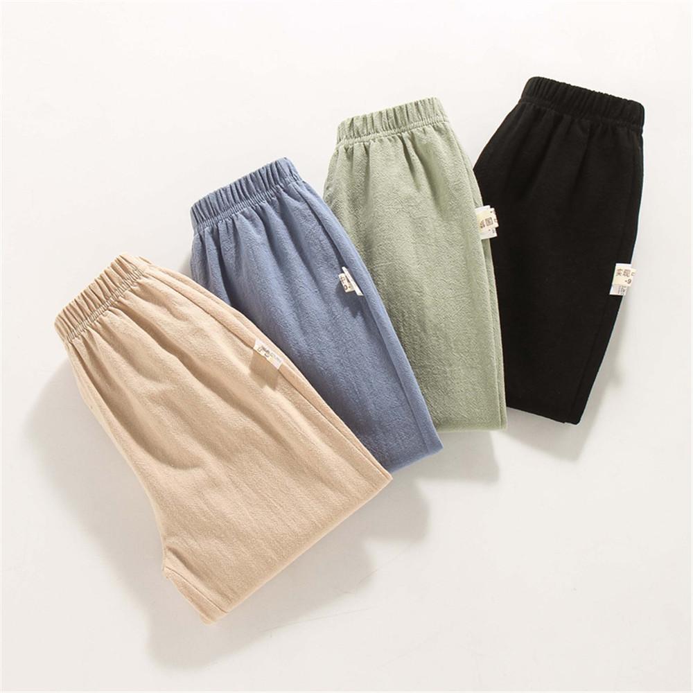 Boys Solid Casual Elastic Waist Pants - PrettyKid