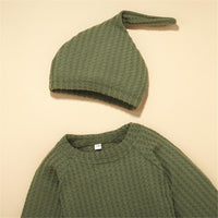 Baby Unisex Solid Casual Long Sleeve Romper & Pants & Hat Baby Wholesale - PrettyKid
