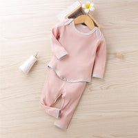 Baby Boys Solid Casual Long Sleeve Romper & Trousers Baby Rompers Wholesale - PrettyKid