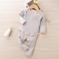 Baby Boys Solid Casual Long Sleeve Romper & Trousers Baby Rompers Wholesale - PrettyKid