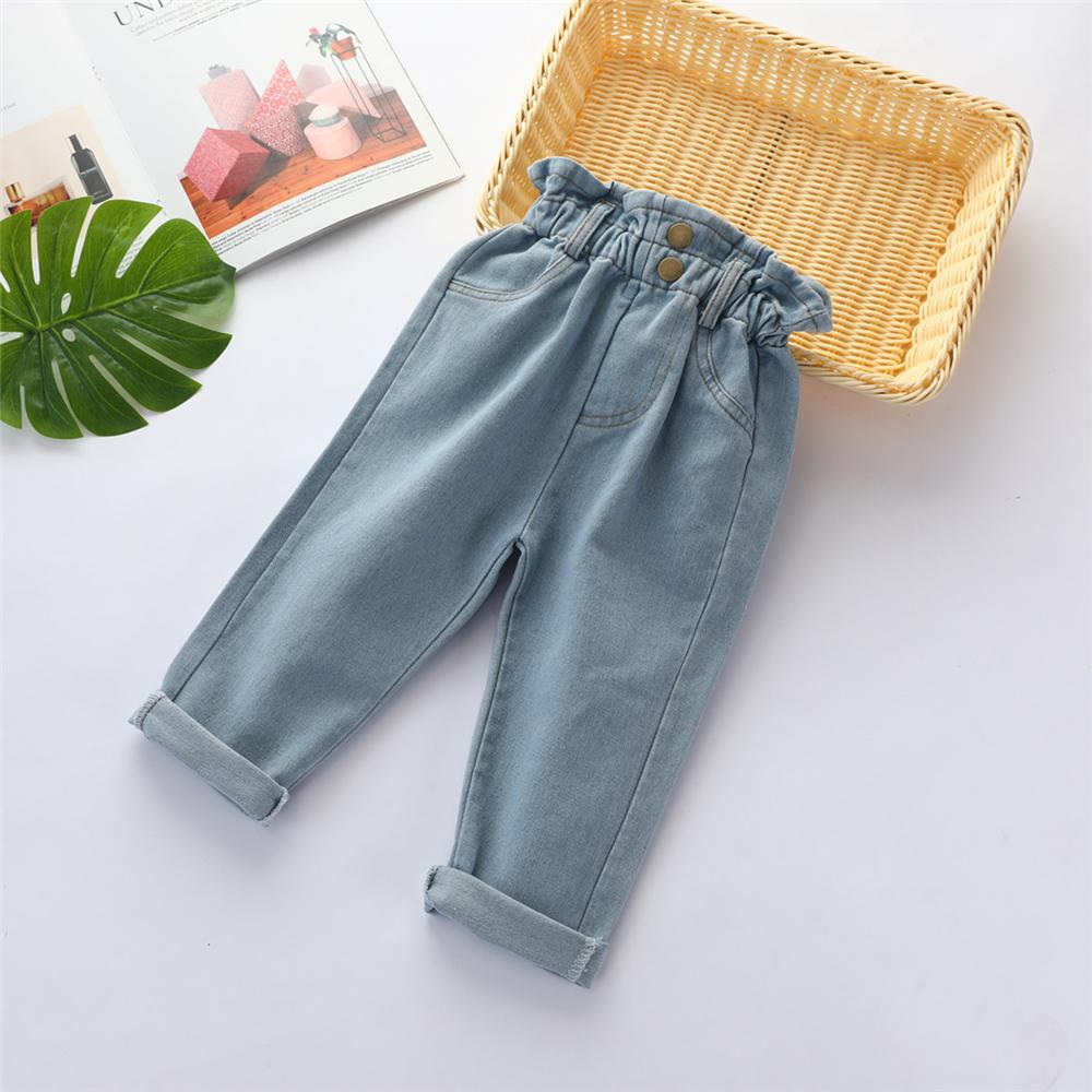 Girls Solid Color All Season Casual Jeans Wholesale Girl Clothing - PrettyKid
