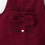 Girls Solid Color Bow Decor Kitty Jumpsuit Wholesale Girl Boutique Clothing - PrettyKid