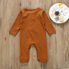 Baby Unisex Solid Color Button Romper Wholesale Baby Outfits - PrettyKid