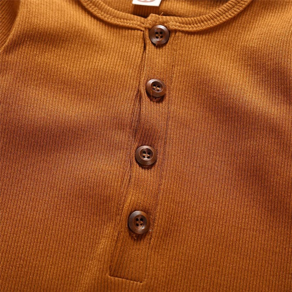 Baby Unisex Solid Color Button Romper Wholesale Baby Outfits - PrettyKid