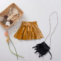 Girls Solid Color Casual Pleated Skirts Toddler Girl Wholesale Clothing - PrettyKid