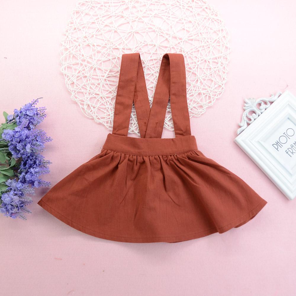 Girls Solid Color Casual Suspender Skirt Wholesale Boutique Kid Clothing - PrettyKid