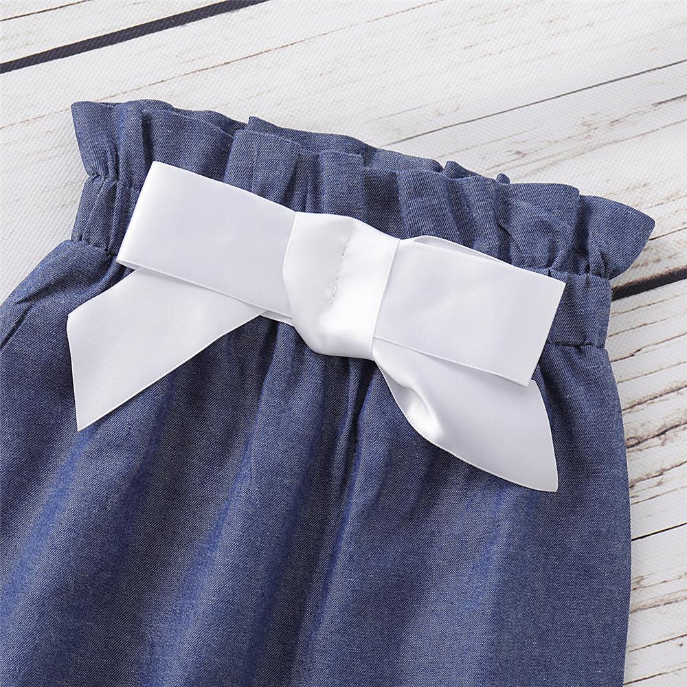 Girls Solid Color Casual Top & Trousers & Headband Girls Clothing Wholesale - PrettyKid