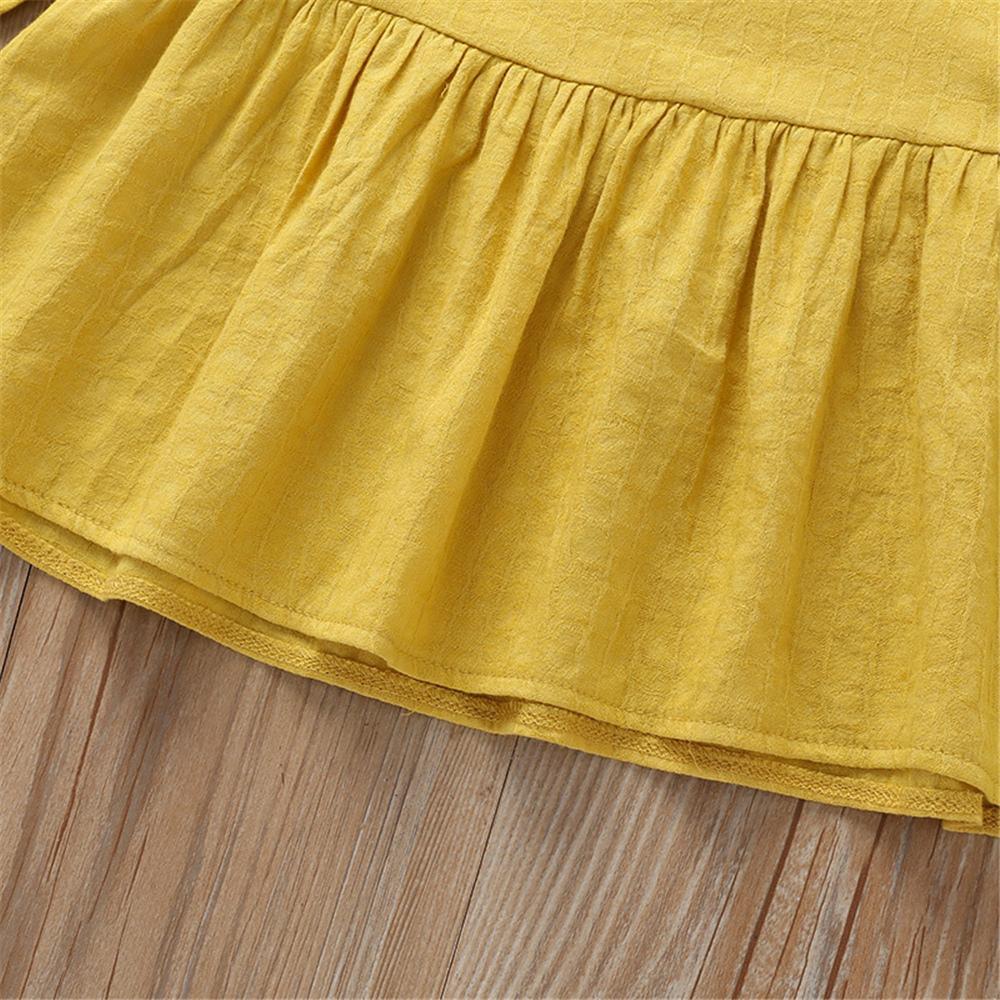 Girls Solid Color Crew Neck Half Sleeve Top Wholesale Girls clothes - PrettyKid