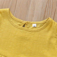 Girls Solid Color Crew Neck Half Sleeve Top Wholesale Girls clothes - PrettyKid