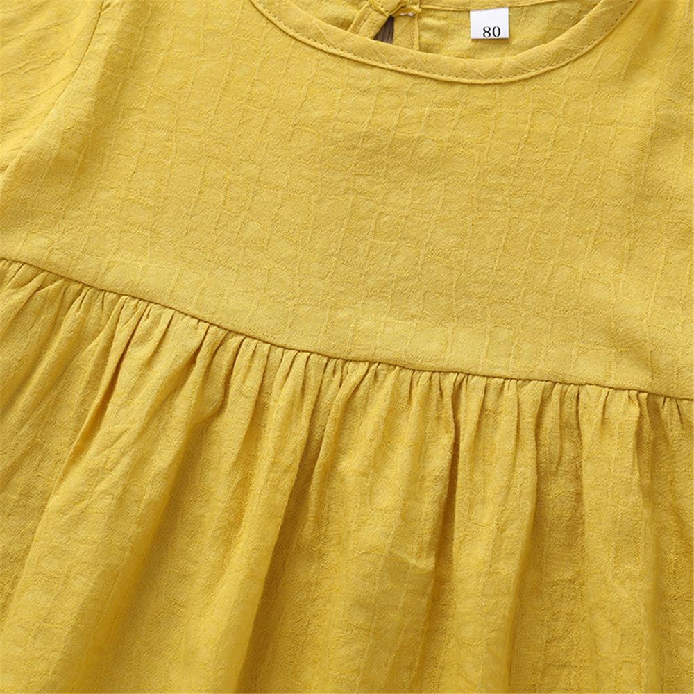 Girls Solid Color Crew Neck Half Sleeve Top Wholesale Girls clothes - PrettyKid