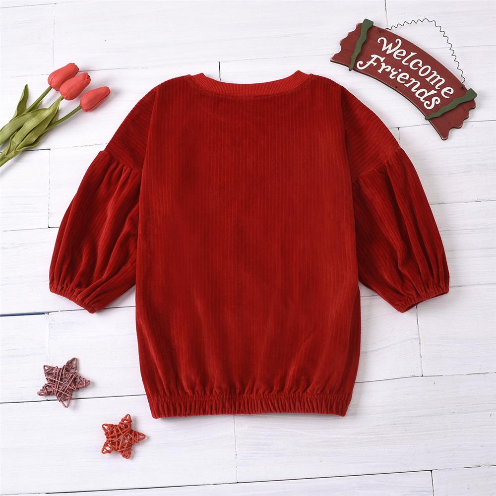 Girls Solid Color Crew Neck Long Sleeve Dress Kids Wear Wholesale - PrettyKid