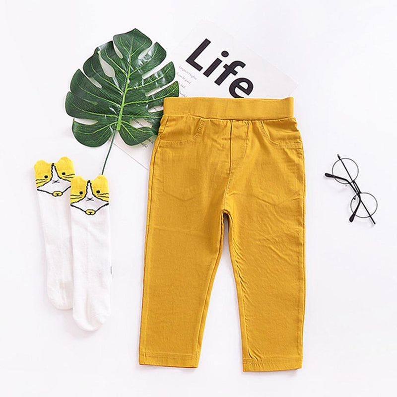 Girls Solid Color Easy Matching Pants Bulk Childrens Clothes - PrettyKid