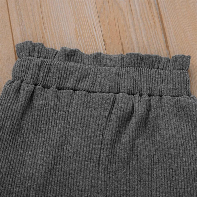 Girls Solid Color Fashion Elastic Waist Pants Cheap Childrens Clothes Wholesale - PrettyKid