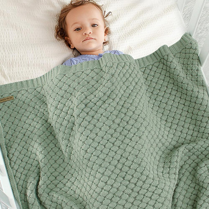 Baby Solid Color Knitted Casual Wholesale Baby Blankets - PrettyKid