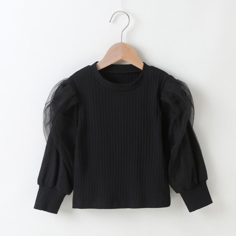 Girls Solid Color Long Sleeve Crew Neck Top Girls Clothing Wholesalers - PrettyKid