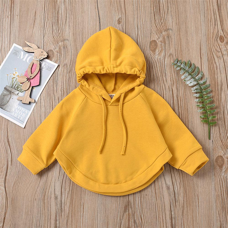 Unisex Solid Color Long Sleeve Hooded Cloak Style Top Trendy Kids Wholesale Clothing - PrettyKid