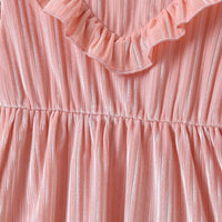 Girls Solid Color Long Sleeve Pleated Princess Dress Girls Dress Wholesale - PrettyKid
