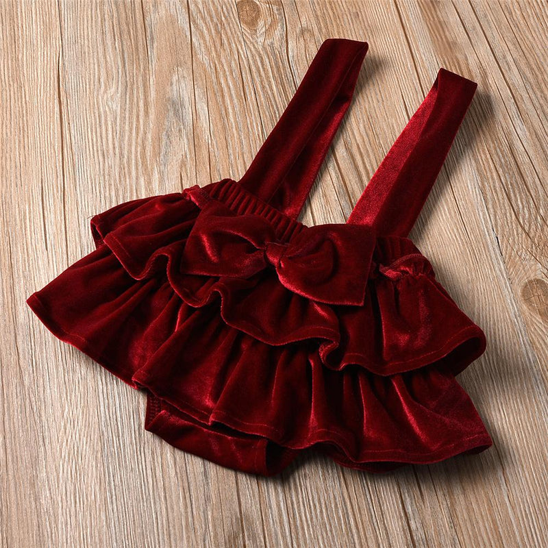 Baby Girls Solid Color Long Sleeve Top & Suspender Skirt & Headband Baby Clothing Wholesale Distributors - PrettyKid