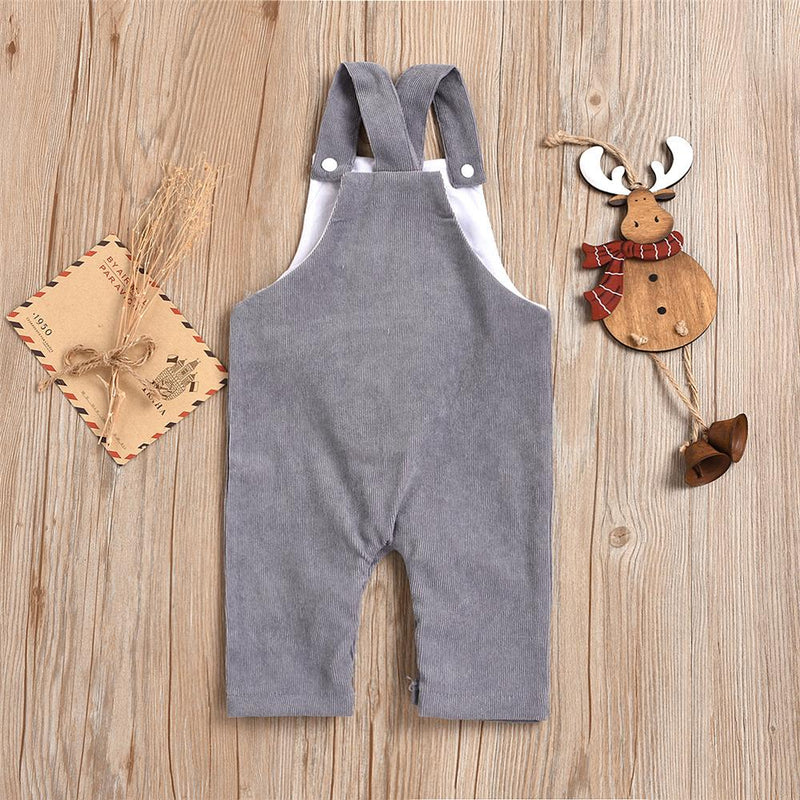 Baby Unisex Solid Color One Piece Corduroy Overalls Baby Wholesale - PrettyKid