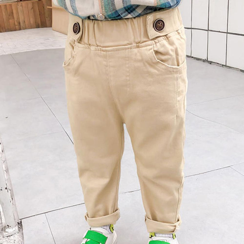 Boys Solid Color Pocket Casual Pants Wholesale Boys Clothing Suppliers - PrettyKid