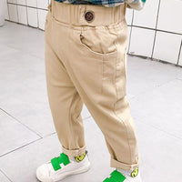 Boys Solid Color Pocket Casual Pants Wholesale Boys Clothing Suppliers - PrettyKid