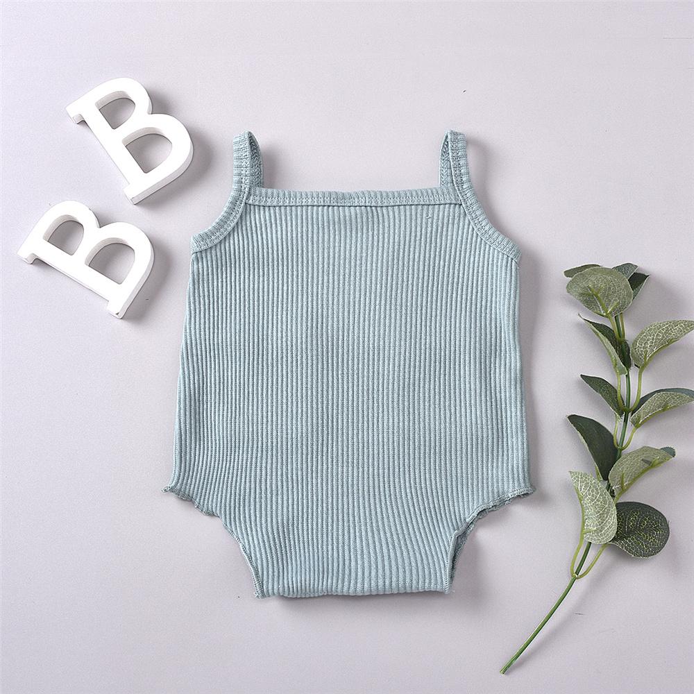 Baby Girls Solid Color Pocket Sling Romper Wholesale Baby Boutique Items - PrettyKid