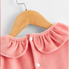 Toddler Girl Solid Color Ruffled Collar Long-Sleeve Top Kids Wholesale Clothing - PrettyKid
