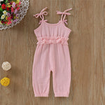 Baby Girls Solid Color Sleeveless Romper Boutique Baby clothing Wholesale - PrettyKid
