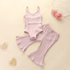 Toddler Girls Solid Color Sleeveless Romper & Bell Trousers Toddler Girls Wholesale - PrettyKid