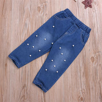 Girls Solid Color Sleeveless Top & Pearl Jeans Toddler Girls Wholesale - PrettyKid