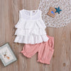 Baby Girls Solid Color Sleeveless Top & Pink Shorts Baby clothing Cheap Wholesale - PrettyKid