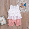 Baby Girls Solid Color Sleeveless Top & Pink Shorts Baby clothing Cheap Wholesale - PrettyKid