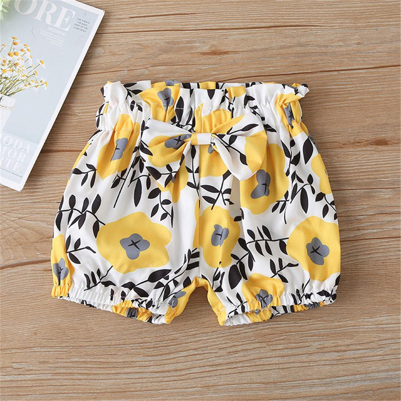 Baby Girls Solid Color Sleeveless Top & Shorts & Headband Baby clothes Wholesale Distributors - PrettyKid