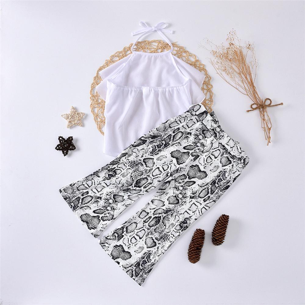 Girls Solid Color Tie Neck Top & Trousers Wholesale Girls Boutique clothes - PrettyKid