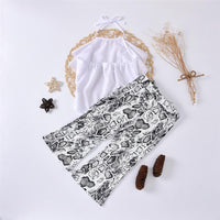Girls Solid Color Tie Neck Top & Trousers Wholesale Girls Boutique clothes - PrettyKid