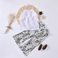 Girls Solid Color Tie Neck Top & Trousers Wholesale Girls Boutique clothes - PrettyKid