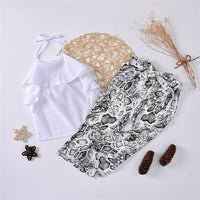Girls Solid Color Tie Neck Top & Trousers Wholesale Girls Boutique clothes - PrettyKid
